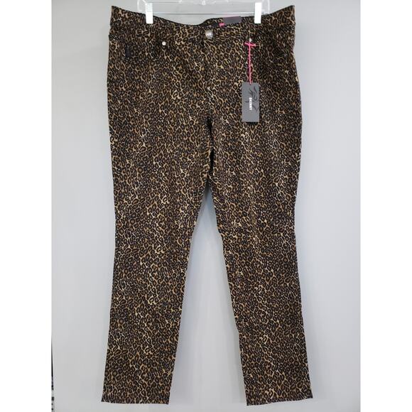 NEW Torrid Skinny Leopard Animal Print Sophia Jeans Brown Black Plus Size - 20 - Picture 1 of 5